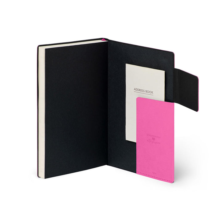 Legami - Medium Daily Diary, 12 Months, from January 2024 to December 2024, Elastic Closure, Monthly Planner January 2025, Final Pocket, Removable Address Book, 12 x 18 cm, Bougainvillea Colour