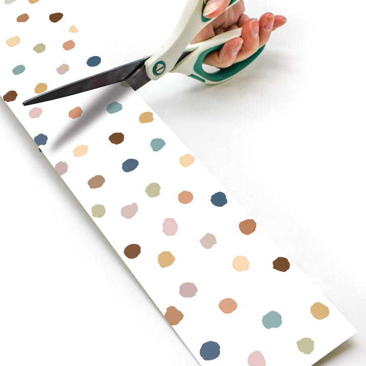 Teacher Created Resources Everyone is Welcome Painted Dots Straight Rolled Border Trim (TCR8912) WALLPAPER