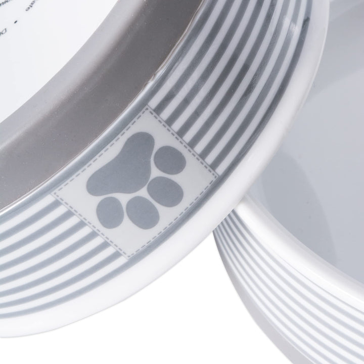 Bone Dry Paw & Patch Ceramic Pet Collection, Small Bowl, 4.25x2", Gray