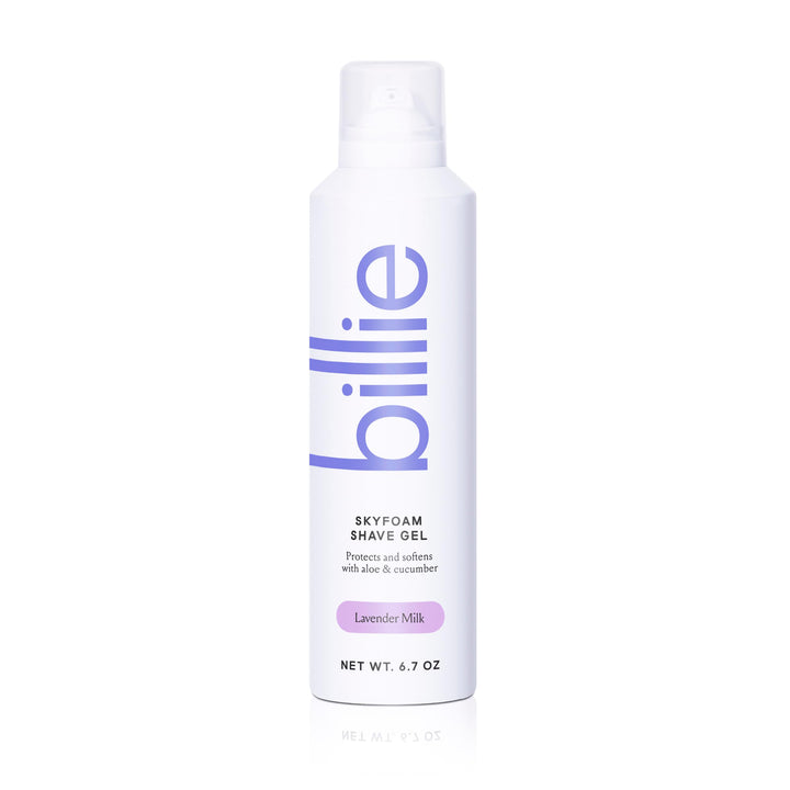 Billie SkyFoam Shave Gel - Lavender Milk Scent - Water-activated Foam - Made With Aloe & Cucumber - For A Close, Smooth Shave - 6.7 fl oz