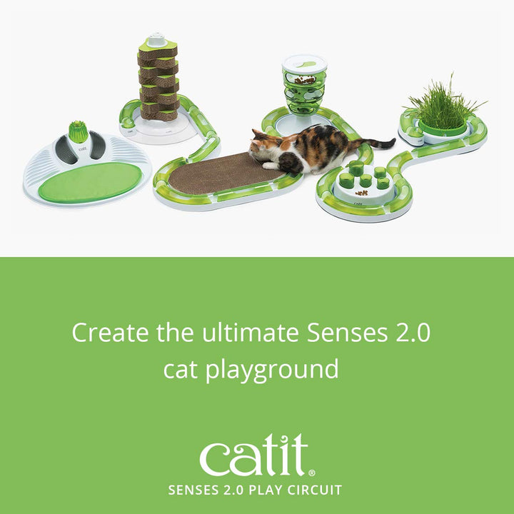 Catit Senses 2.0 Play Circuit Interactive Cat Toy - 8-Piece Closed-Track Ball Toy for All Breed Sizes Standard Packaging