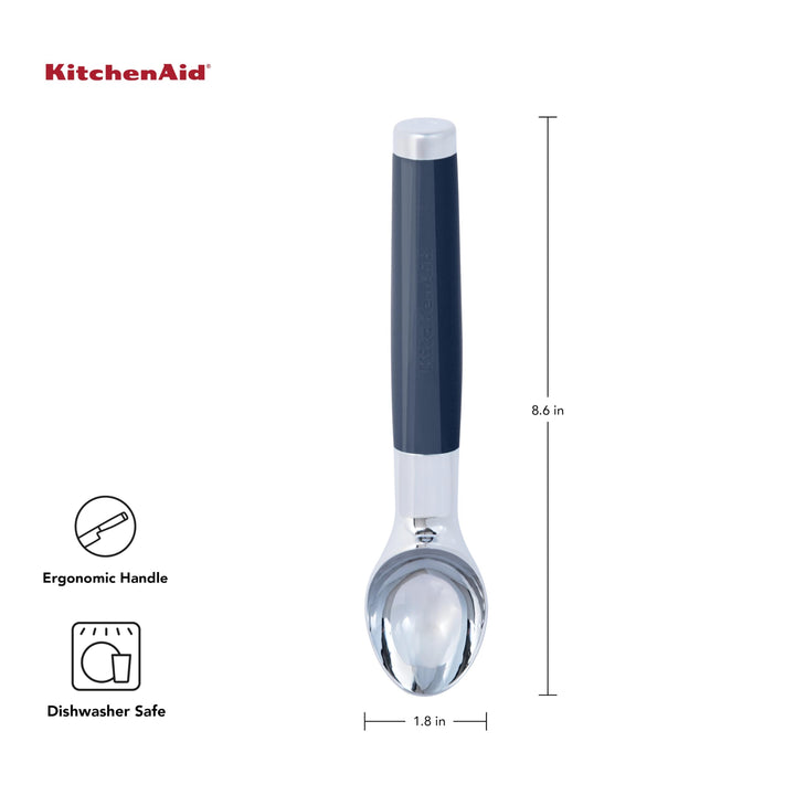 KitchenAid Classic Ice Cream Scoop, 8.45 Inch, Ink Blue