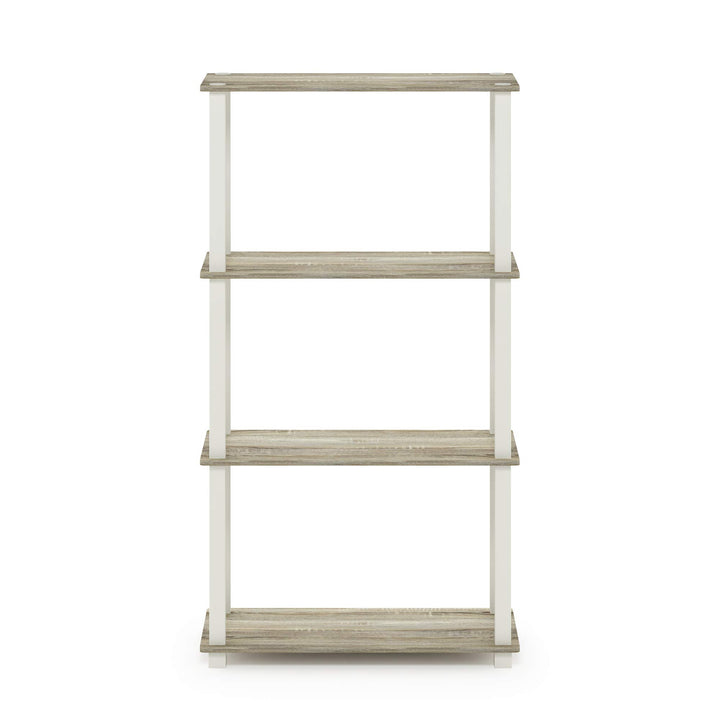 Furinno Turn-N-Tube 5-Tier Multipurpose Shelf / Display Rack / Storage Shelf / Bookshelf, Classic Tubes, Sonoma Oak/White 5-Tier Classic Tube