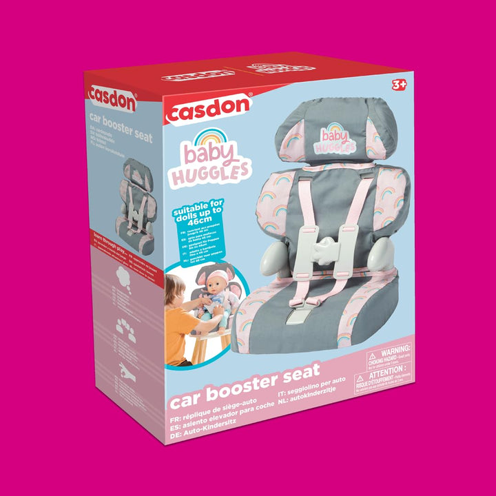 Casdon Grey Car Booster Seat. Dolls Car Booster Seat For Children Aged 3+. Suits Dolls Up To 35cm In Size