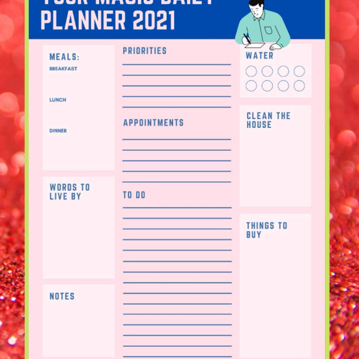 Your magic daily planner 2021: 8.5 ×11 po, 390 pages / + contact names, 2021 calendar planner, set your goals, schedule your appointments and daily ... monthly planner, plan ahead planner 2021