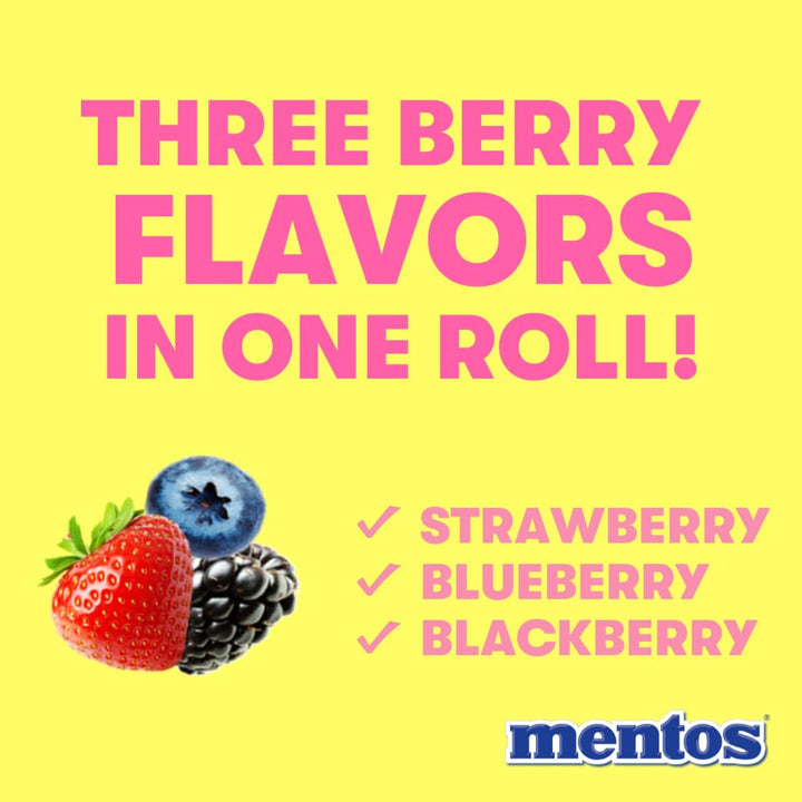 Mentos Halloween Trick or Treat Chewy Candy Mint Roll, Berry Flavored, Individually Wrapped Bulk Candy, Party, Office, Concessions, Non-Melting, 14 Count (Pack of 15)