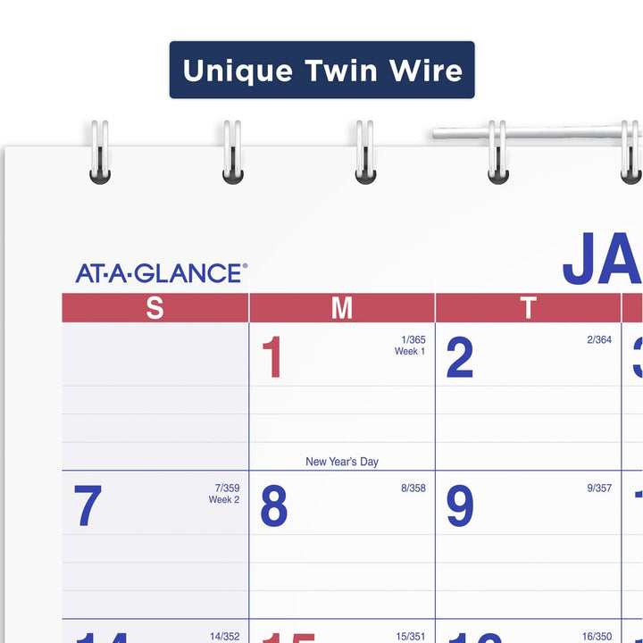 AT-A-GLANCE 2024 Wall Calendar, 12" x 26-1/2", Large, Three-Month, Move-A-Page (PMLF112824) 2024 Old Edition