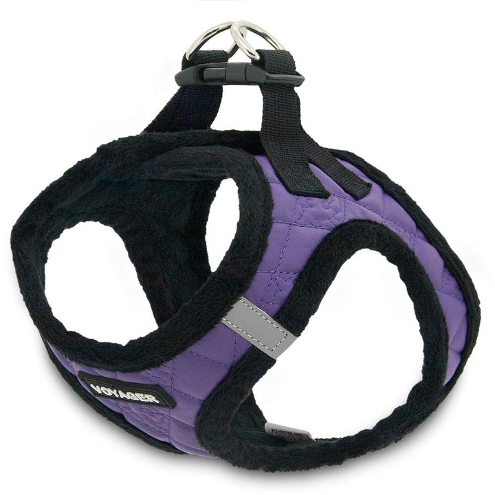 Voyager Step-In Plush Dog Harness – Soft Plush, Step In Vest Harness for Small and Medium Dogs by Best Pet Supplies - Harness (Purple Faux Leather), XS (Chest: 13 - 14.5") Harness (Purple Faux Leather) XS (Chest: 13 - 14.5")