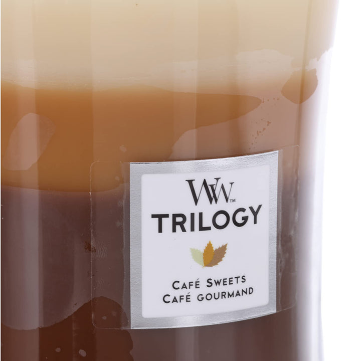 WoodWick Café Sweets Large Hourglass Trilogy Candle & Woodwick Vanilla Bean Large Hourglass Candle