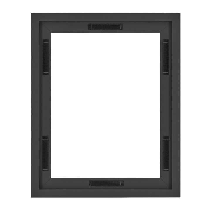 MCS Floating Frame with Canvas Included, Art Frames for Canvas Paintings with Adhesive Fasteners and Hanging Hardware, Walnut Woodgrain, 18 x 24 Inch 18x24