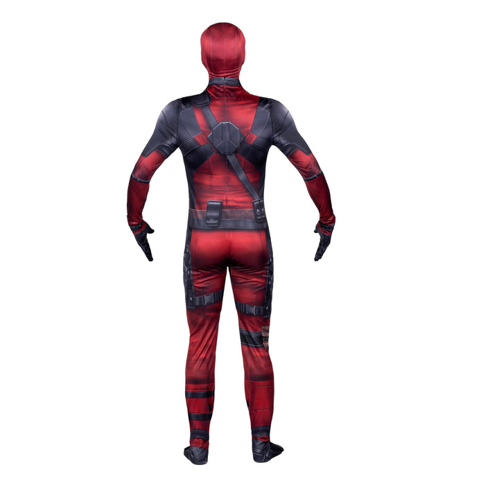 MARVEL Deadpool Official Adult Deluxe Zentai Halloween Costume - Stretch Spandex with Wrist Slits Medium