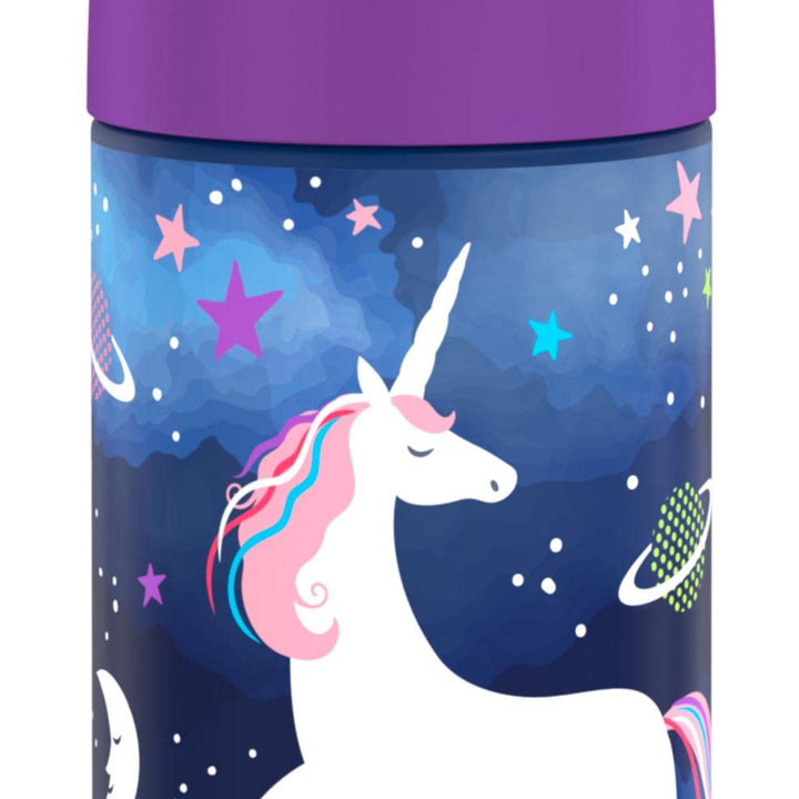 THERMOS FUNTAINER Water Bottle with Straw - 12 Ounce, Space Unicorn - Kids Stainless Steel Vacuum Insulated Water Bottle with Lid FUNTAINER 12 Ounce Bottle