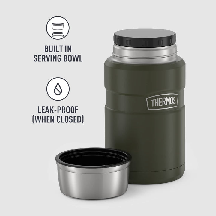 THERMOS Stainless King Vacuum-Insulated Food Jar, 24 Ounce, Army Green