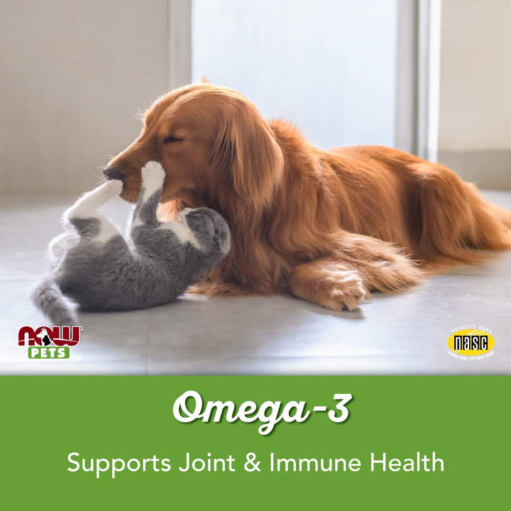 NOW Pet Health, Omega 3 Supplement, Formulated for Cats & Dogs, NASC Certified, 180 Softgels