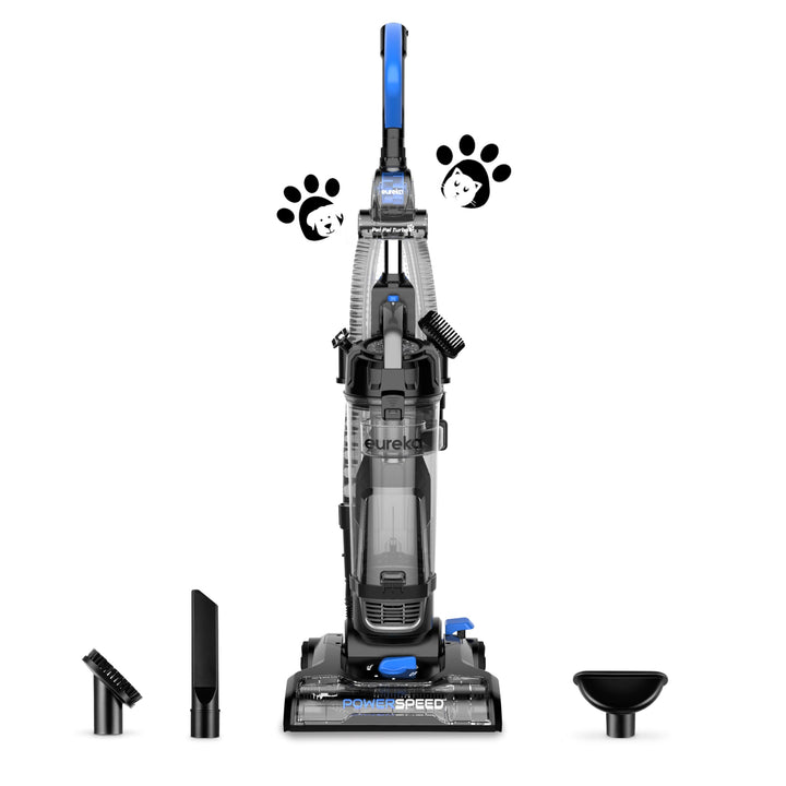 EUREKA PowerSpeed Lightweight Powerful Upright Vacuum Cleaner for Carpet and Hard Floor, Pet Turbo, Black,Yellow NEU181D w/ Pet Tool