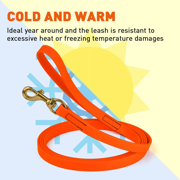 Viper Biothane Working Tracking Lead Leash Long Line for Dogs 2 Colors and 6 Sizes, 3/4" x 15ft, Hunter Orange