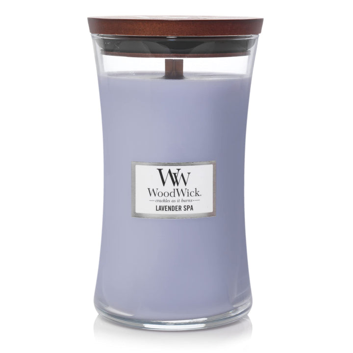 Woodwick Vanilla Bean Large Hourglass Candle & Lavender Spa Large Hourglass Candle