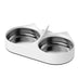Pet Food Splitter with Stainless Steel Bowls, Automatic Cat Feeder Bowls for Two Cats or Dogs, Suitable for PETLIBRO Automatic Cat Feeder PLAF005, PLAF006, PLAF103, PLAF203, White
