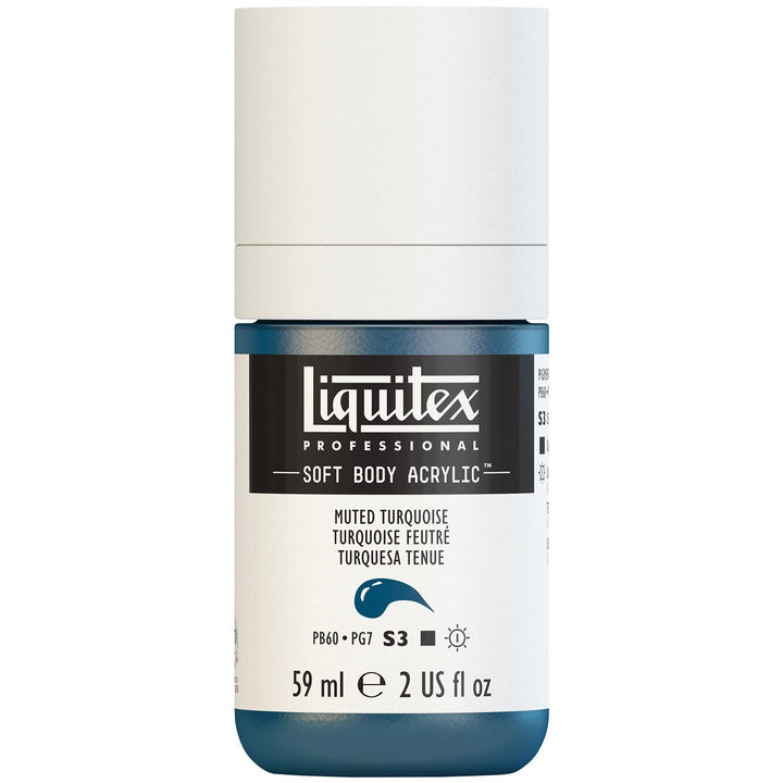 Liquitex Professional Soft Body Acrylic Paint, 59ml (2-oz) Bottle, Muted Turquoise 2-oz Bottle