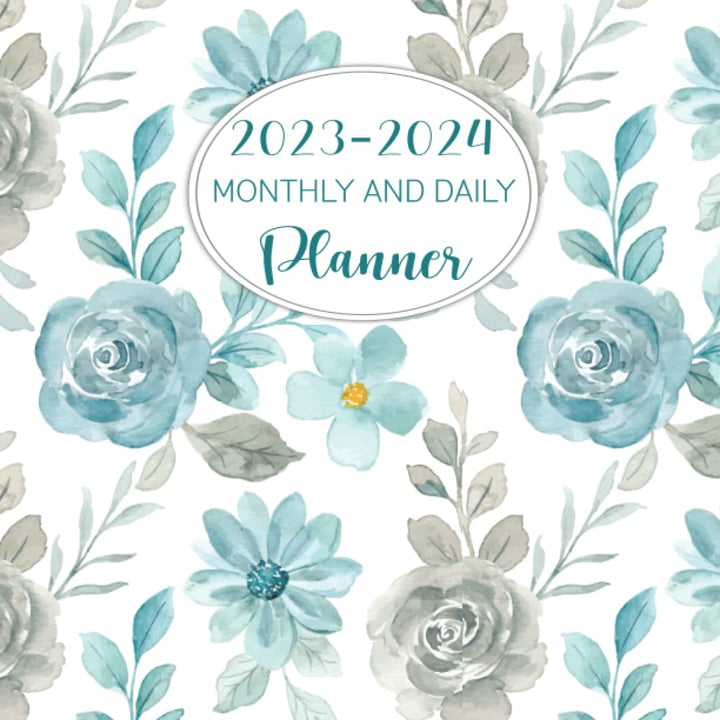 2023-2024 Monthly and Daily Planner: Simple At a Glance View/ 2 Years Schedule Organizer & Agenda 24 Months with Projects/Notes/Goals & Checklists (Pretty Flowers Cover)