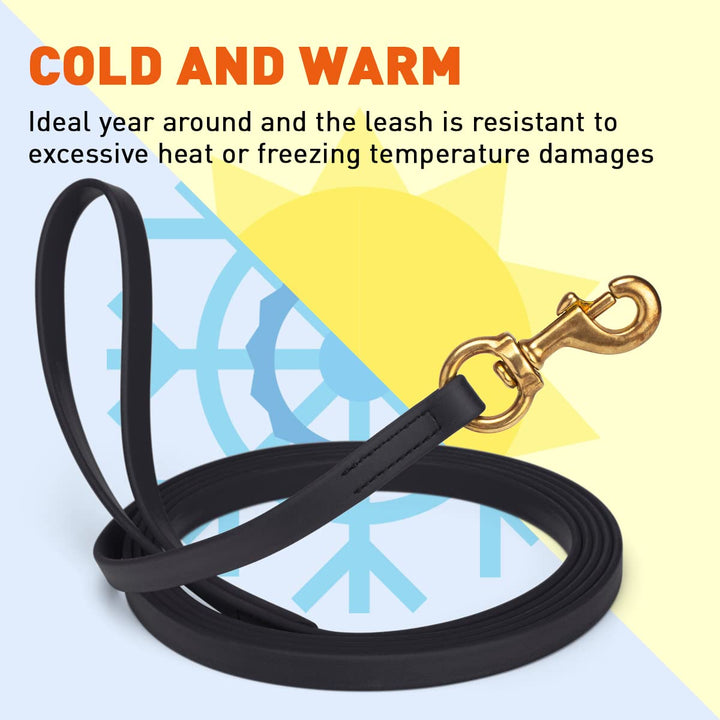 Viper Biothane Working Tracking Lead Leash Long Line for Dogs 2 Colors and 6 Sizes, Black, 5/8" x 33ft