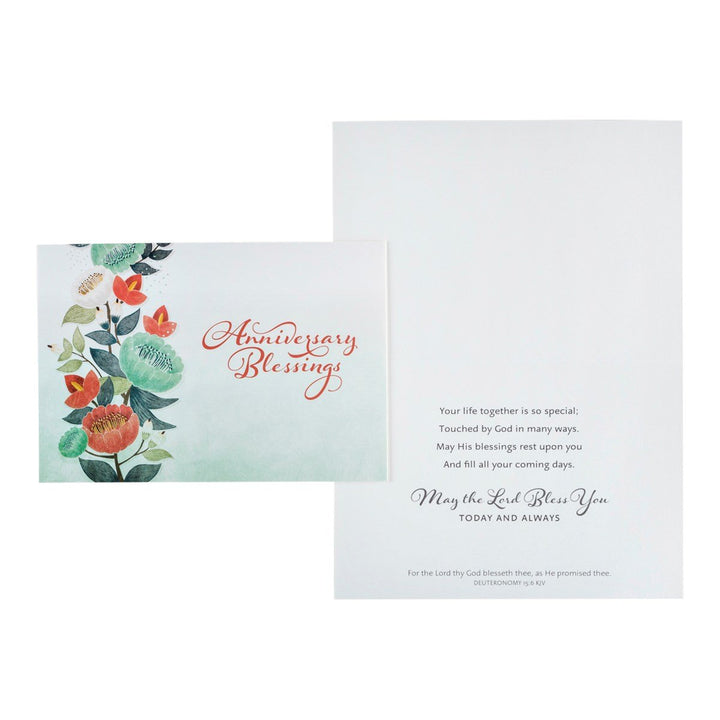 DaySpring - Anniversary - Celebrating Your Anniversary - 4 Design Assortment with Scripture - 12 Boxed Floral Cards and Envelopes (18561)