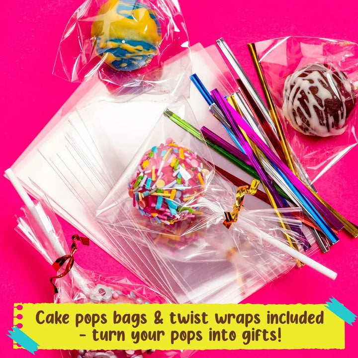 Girlzone Cake Pop Craze Kit, Kids Baking Set for Kids Ages 10-12 with Cake Pop Mold, Cake Pop Kit Stand, Cake Pop Gift Bags