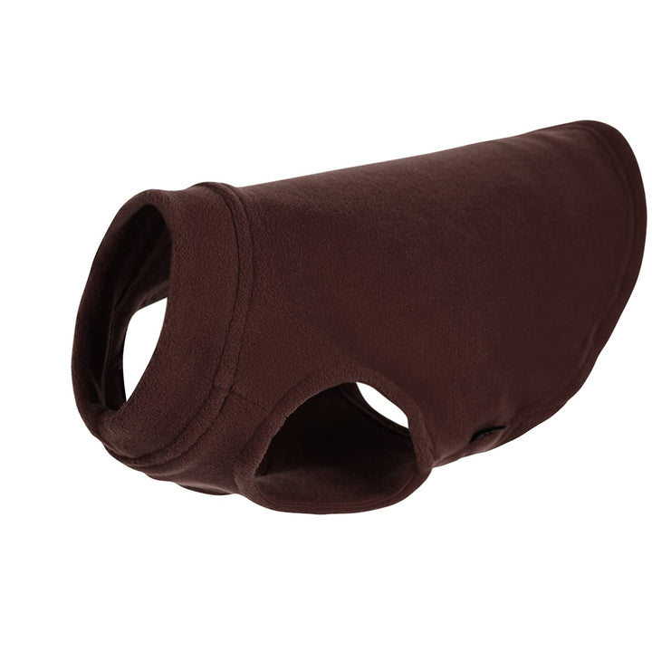 Gooby Stretch Fleece Vest Dog Sweater - Brown, X-Small - Warm Pullover Fleece Dog Jacket - Winter Dog Clothes for Small Dogs Boy or Girl - Dog Sweaters for Small Dogs to Dog Sweaters for Large Dogs X-Small Length (7")
