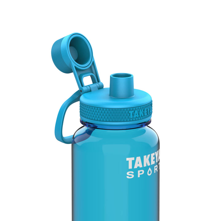 Takeya Sport 32 oz Tritan Plastic Water Bottle with Spout Lid, Premium Quality, BPA Free, Championship Blue