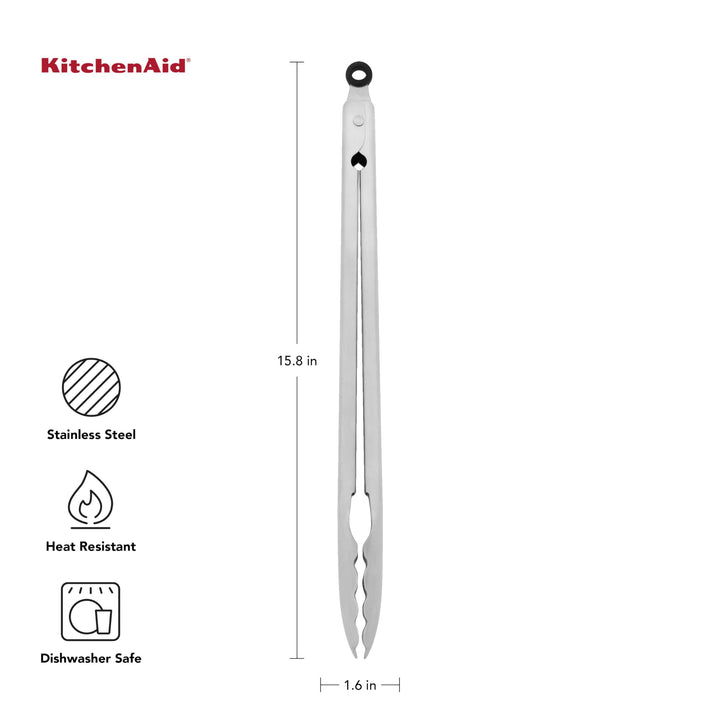 KitchenAid Stainless Steel Long Tongs, 14 Inch