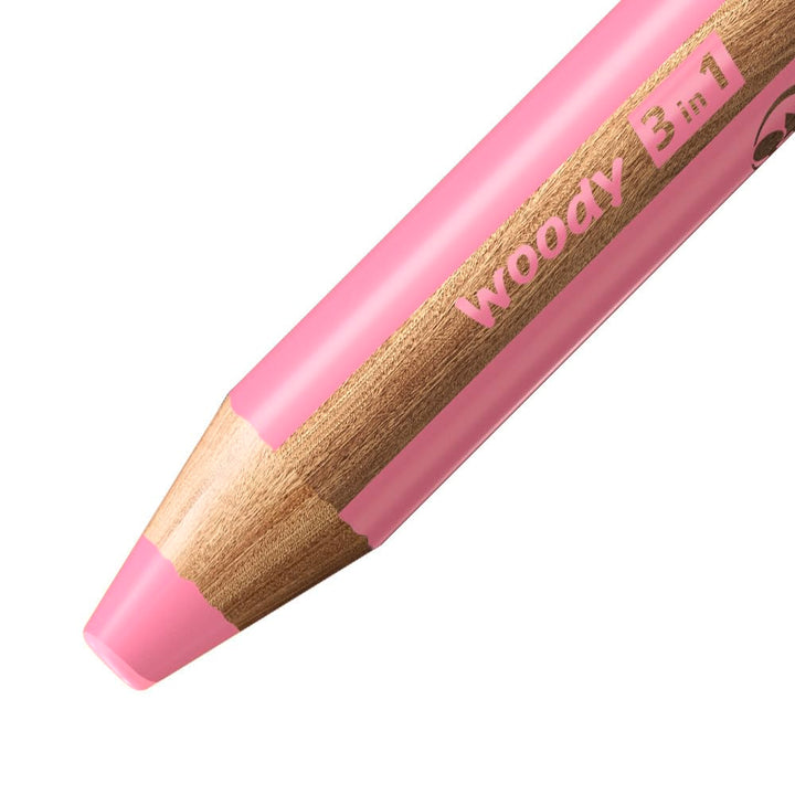 1 x STABILO Woody 3 in 1 Multi-Talented Jumbo Pencil - Pink (880/334) Single Pencil