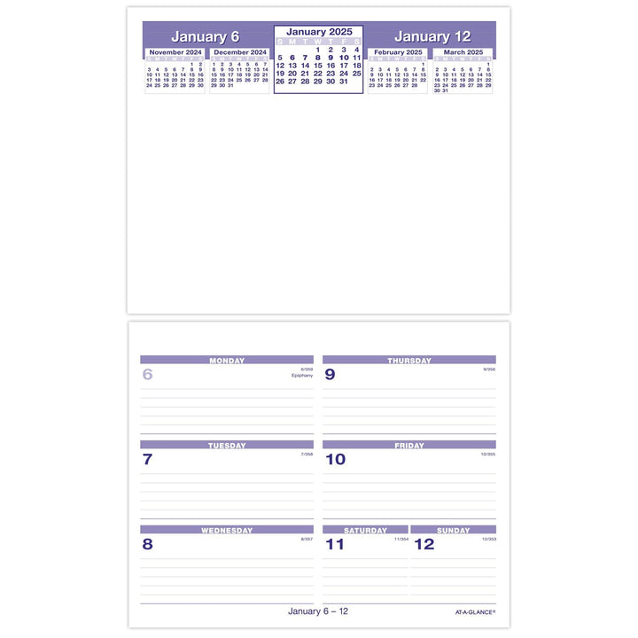 AT-A-GLANCE 2025 Desk Calendar Refill, Weekly, 6" x 7", Flip-A-Week (SW705X5025) 2025 New Edition