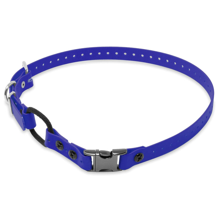 Educator Quick Snap Bungee Dog Collar, Biothane, Waterproof, Odorproof, Easy Connect and Disconnect Clasp and D Ring with Comfort Bungee Loop, Adjustable for Custom Fit, 3/4-Inch, Blue 3/4" Wide Fits 300, 400, 500, 900 Series