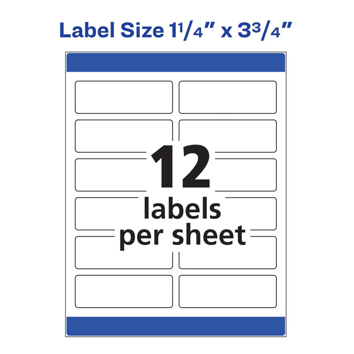 Avery Print-to-The-Edge Printable Address Labels with Sure Feed, 1.25" x 3.75", White, 300 Blank Mailing Labels (06879)