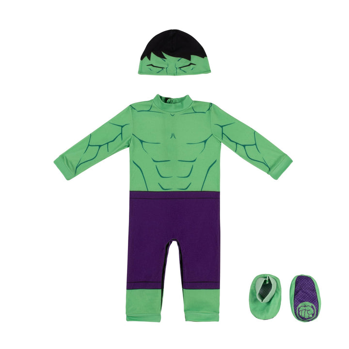 MARVEL Hulk Official Infant Halloween Costume - Premium Quality Minky Fabric Jumpsuit and Non-Slip Booties 6-12m