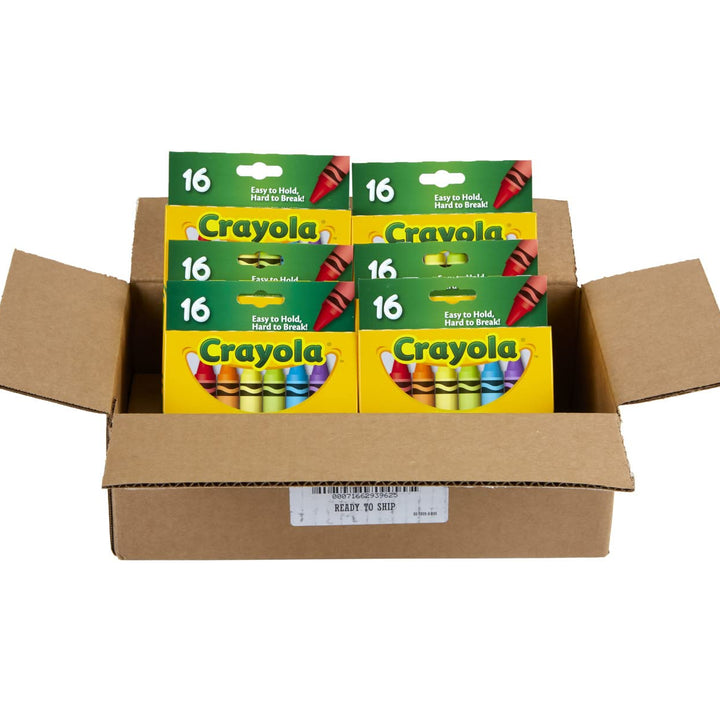 Crayola Jumbo Crayons Bulk, 6 Sets of 16 Large Crayons for Toddlers & Kids, School Supplies, Gifts [ Exclusive] 16 Count (Pack of 6) Set of 6 - Jumbo