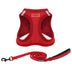 Voyager Step-in Plush Dog Harness – Soft Plush, Step in Vest Harness and Reflective Dog 5 ft Leash Combo with Neoprene Handle for Small and Medium Dogs by Best Pet Supplies -Set (Red Corduroy), S Harness Leash Set (Red Corduroy) S (Chest: 14.5 - 16")