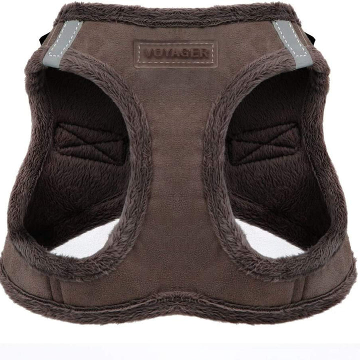 Voyager Step-In Plush Dog Harness – Soft Plush, Step In Vest Harness for Small and Medium Dogs by Best Pet Supplies - Harness (Chocolate Suede), XL (Chest: 20.5 - 23") Harness (Chocolate Suede) XL (Chest: 20.5 - 23")