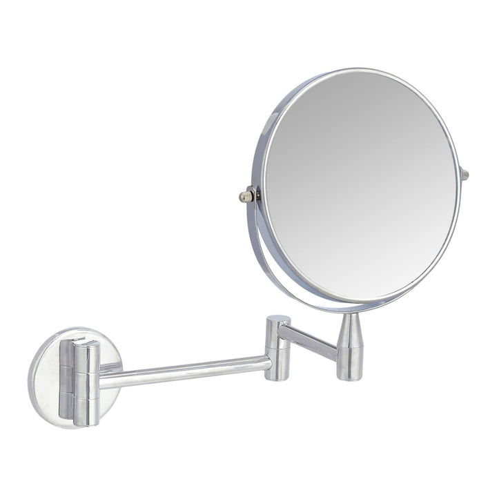 Basics Wall Mount Round Vanity Mirror, 1X/5X Magnification, Chrome, 15.2 inches x 1.18 inches