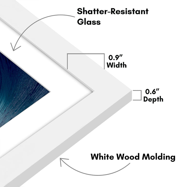 Americanflat 6x8 Picture Frame with Shatter-Resistant Glass - Use as 3x5 Frame with Mat or 6x8 Frame Without Mat - Signature Collection - Photo Frame for Tabletop and Wall Display - White 6x6