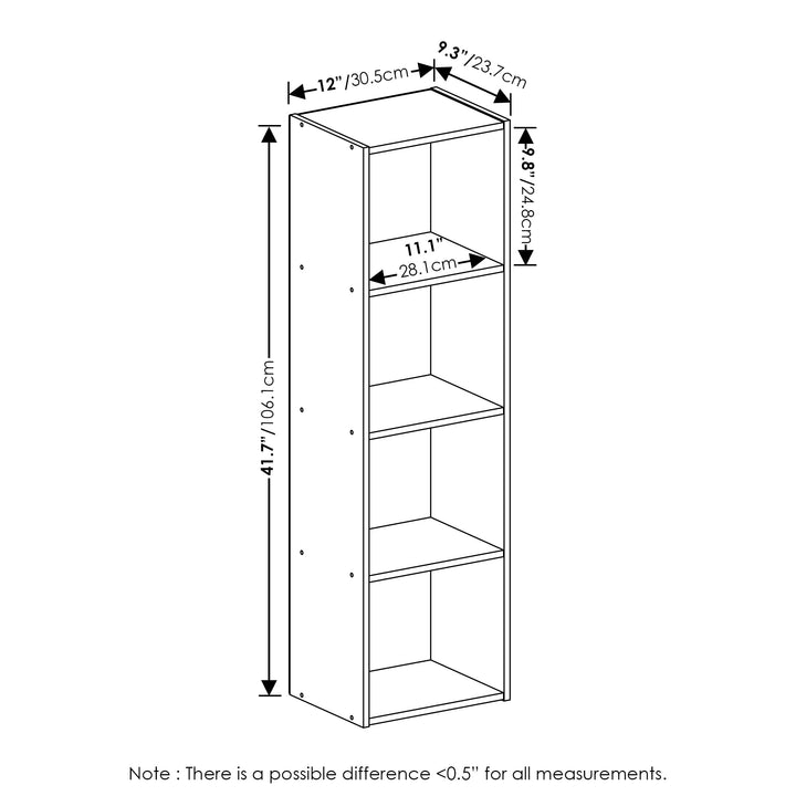 Furinno Pasir 3-Tier Open Shelf Bookcase, White/Green 11003WH/GR 3-Tier Cube