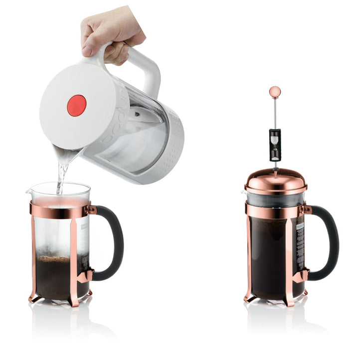 Bodum Chambord French Press Coffee Maker, Glass, 34 Ounce, 1 Liter, Copper