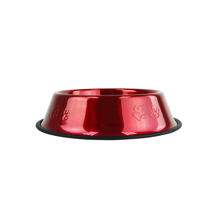 Platinum Pets Non-tip Stainless Steel Dog Bowl, 50 oz, Red