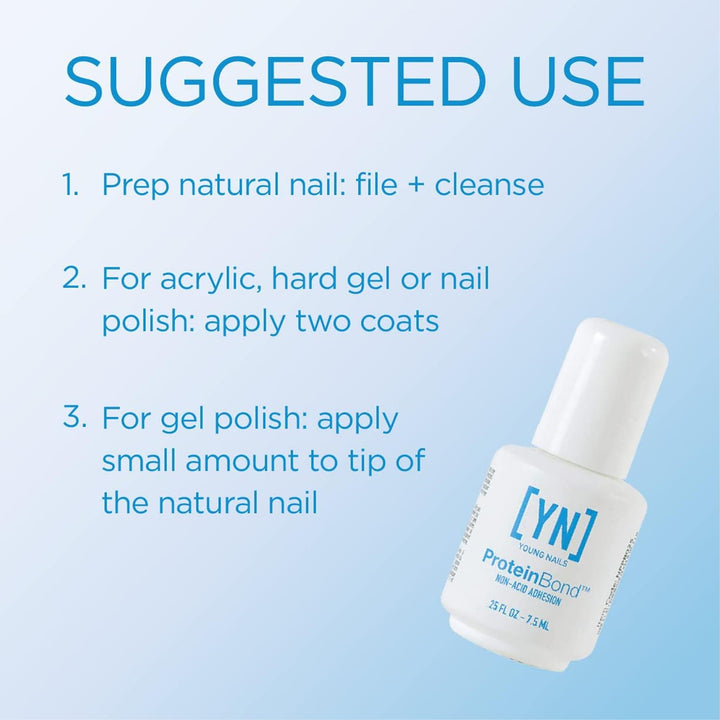 Young Nails Nail Protein Bond, Superior Bonding Primer for Acrylic and Gel, 0.25 oz.