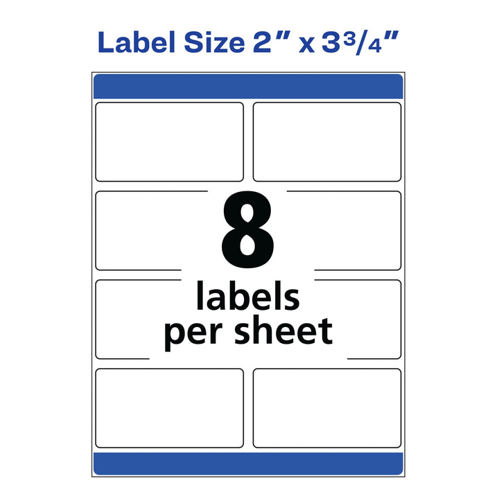 Avery Printable Shipping Labels with Sure Feed, 2" x 3.75", White, 200 Blank Mailing Labels (6873) 1