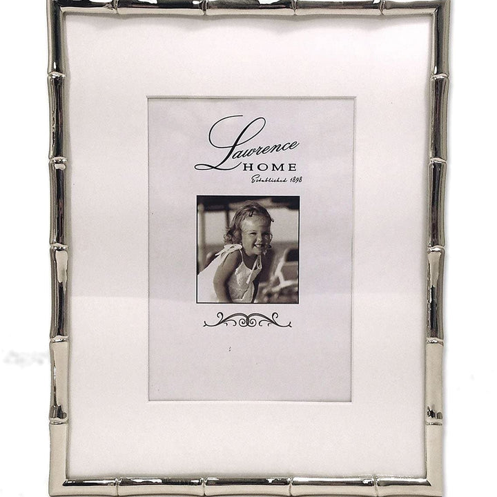 Lawrence Frames 8x10 Black Polished Metal Picture Frame with Bamboo Design, or 5x7 with Included Mat Black Smoke 8x10 (5x7 Mat)