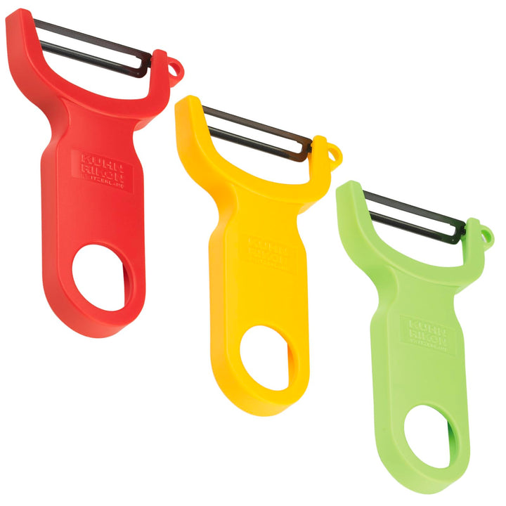 Kuhn Rikon Original Swiss Peeler 3-Pack Red/Green/Yellow Set of 3 Y Type Peeler