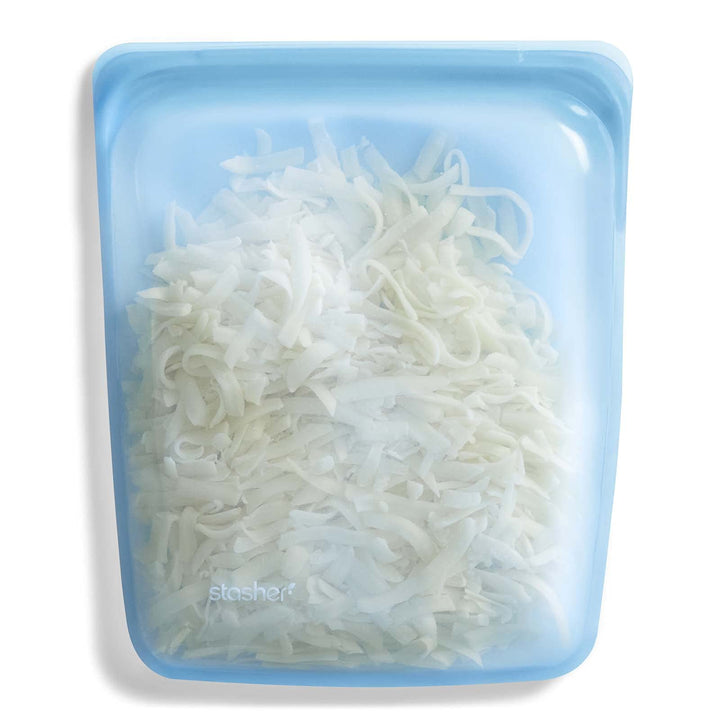 Stasher Platinum Silicone Food Grade Reusable Storage Bag, Blue (1/2 Gallon) | Reduce Single-Use Plastic | Cook, Store, Sous Vide, or Freeze | Leakproof, Dishwasher-Safe, Eco-friendly | 64 Oz