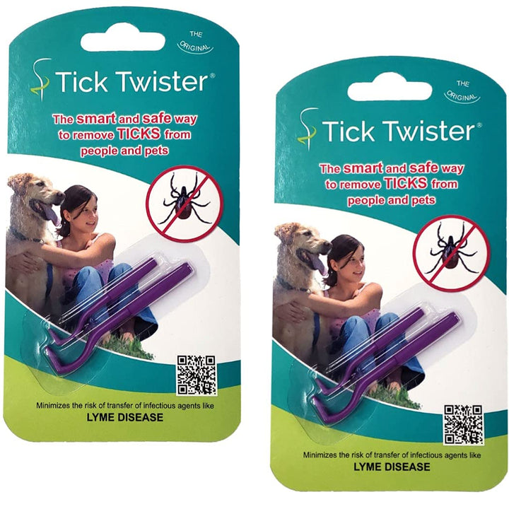 00100-PR Double, Purple, Two Sets Tick Remover Small and Large, 2 Pack