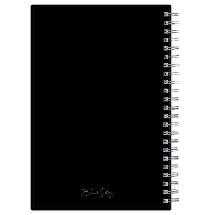 Blue Sky 2024 Weekly and Monthly Planner, Bilingual, January - December, 5" x 8", Frosted Cover, Wirebound, Spanish Solid Black (142090-24) 5" x 8" New Version